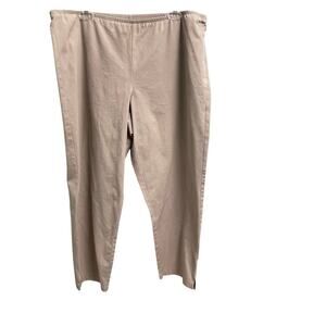 Eileen Fisher Taupe Size XL Womens Elastic Waist Side Zip Pants Stretch